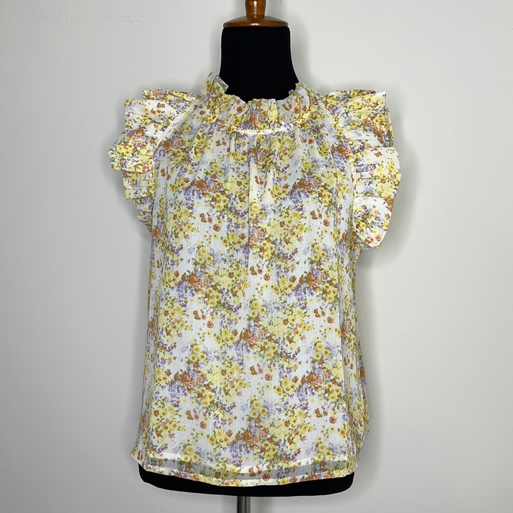 VICI Floral Ruffle Sleeve Blouse XS
